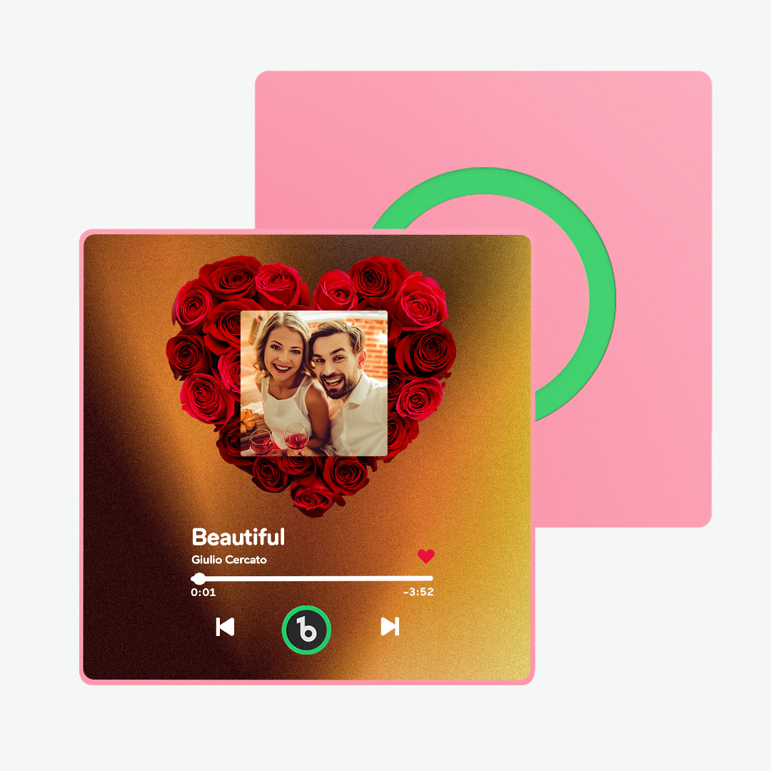 L'aimant De Réfrigérateur Personnalisé Avec Musique Et Photo Prend En Charge La Connectivité Bluetooth.