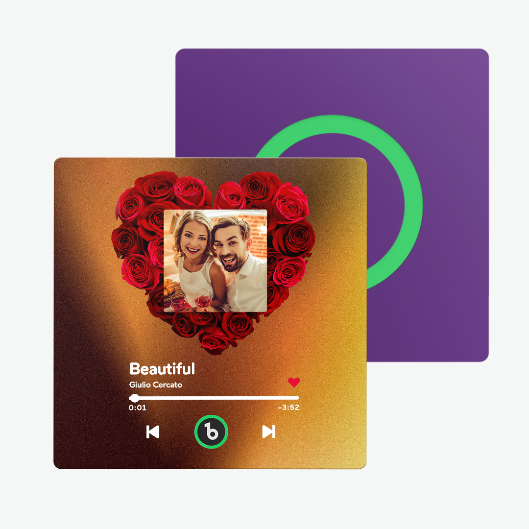 L'aimant De Réfrigérateur Personnalisé Avec Musique Et Photo Prend En Charge La Connectivité Bluetooth.