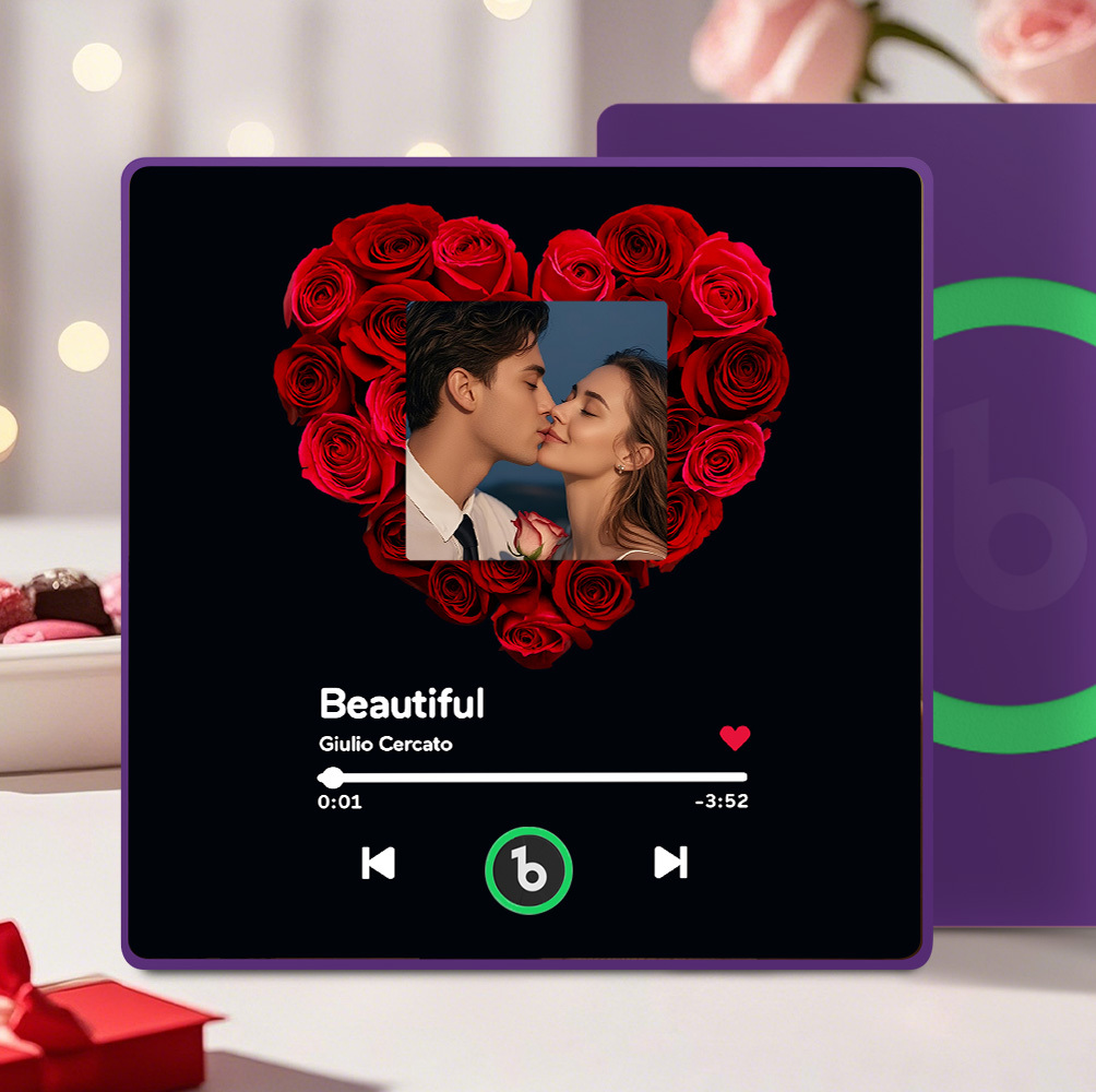 L'aimant De Réfrigérateur Personnalisé Avec Musique Et Photo Prend En Charge La Connectivité Bluetooth.