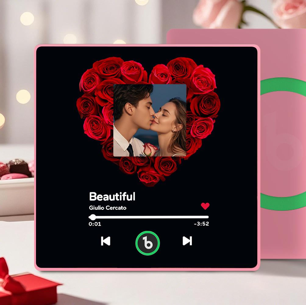 L'aimant De Réfrigérateur Personnalisé Avec Musique Et Photo Prend En Charge La Connectivité Bluetooth.