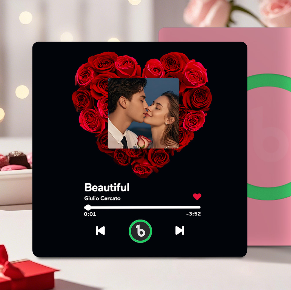 L'aimant De Réfrigérateur Personnalisé Avec Musique Et Photo Prend En Charge La Connectivité Bluetooth.