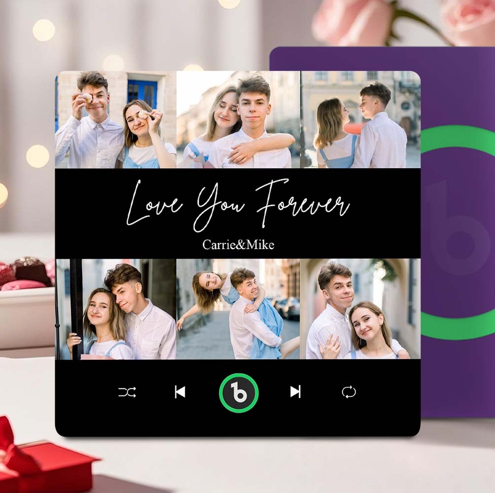 Aimant De Réfrigérateur De Musique Personnalisé, 6 Photos, Cadre Coloré, Album, Aimant De Réfrigérateur, Cadeau De Saint Valentin pour le couple