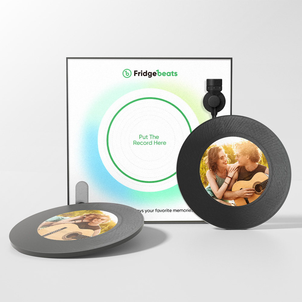 Aimant De Réfrigérateur Personnalisé Pour Musique Et Photo Prenant En Charge 1 À 6 Personnalisations De Vinyle - Fridgebeatsfr