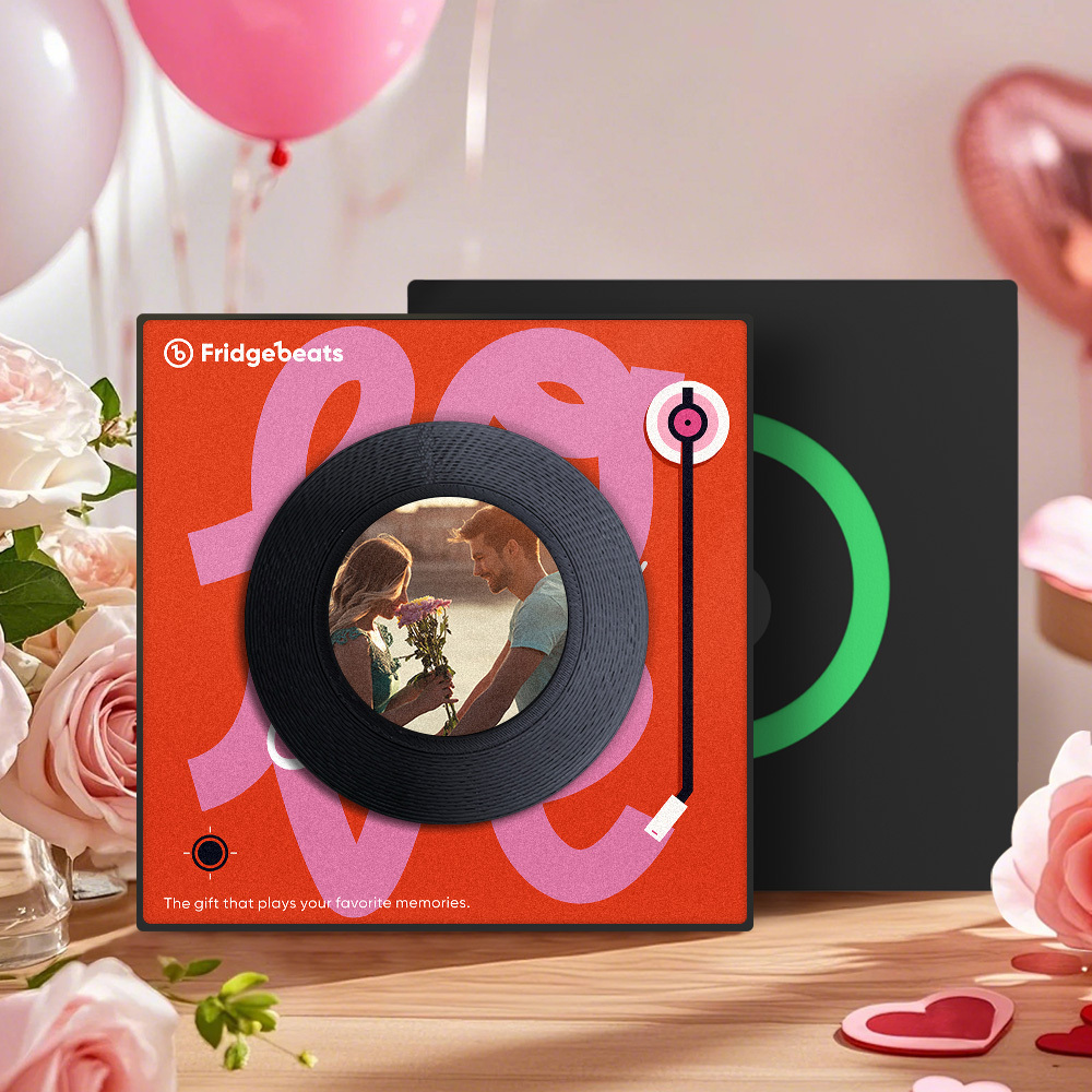 L'aimant De Réfrigérateur De Musique Et De Photo Personnalisé Prend En Charge La Personnalisation De 1 À 6 Vinyles - Fridgebeatsfr
