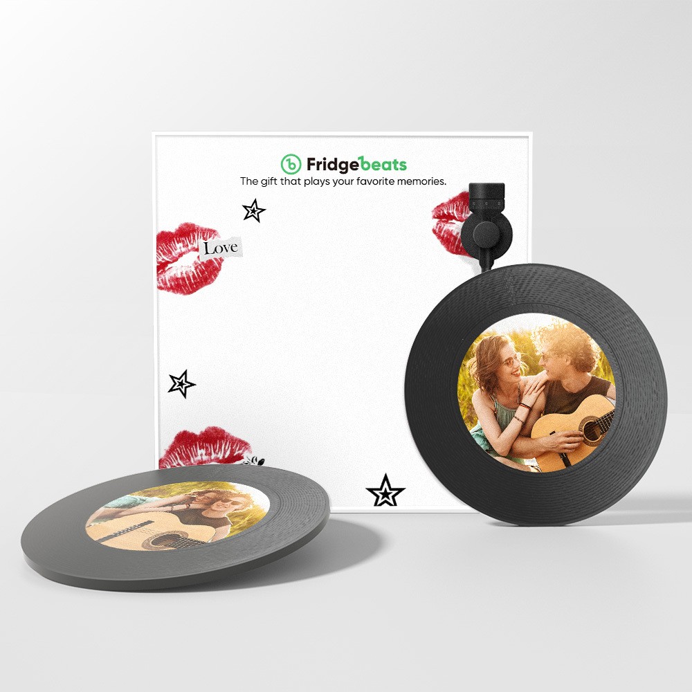 L'aimant De Réfrigérateur De Musique Et De Photo Personnalisé Prend En Charge La Personnalisation De 1 À 6 Vinyles - Fridgebeatsfr