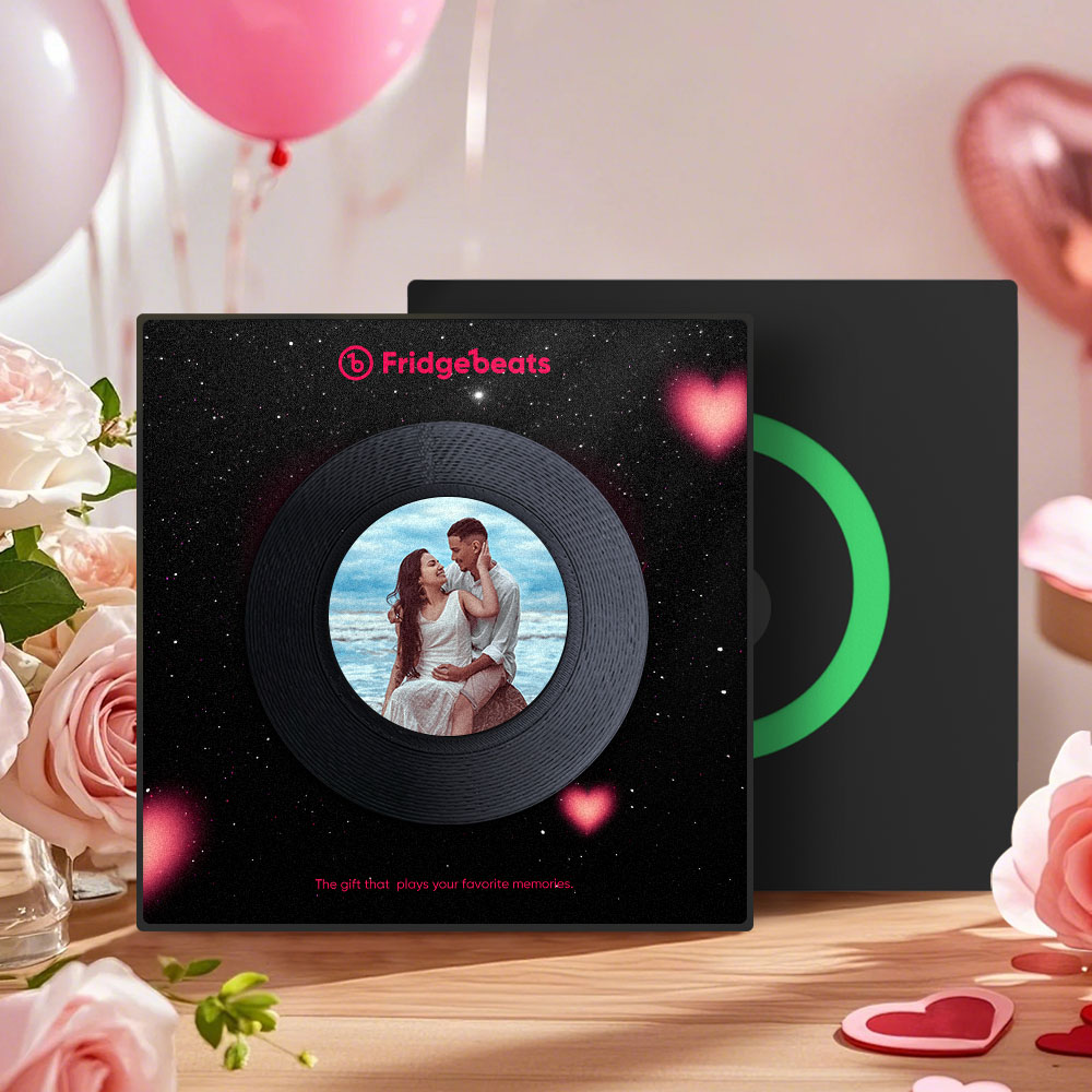 L'aimant De Réfrigérateur De Musique Et De Photo Personnalisé Prend En Charge La Personnalisation De 1 À 6 Vinyles
