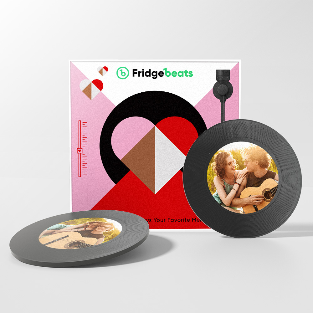 Aimant De Réfrigérateur Personnalisé Pour Musique Et Photo Prenant En Charge 1 À 6 Personnalisations De Vinyle - Fridgebeatsfr