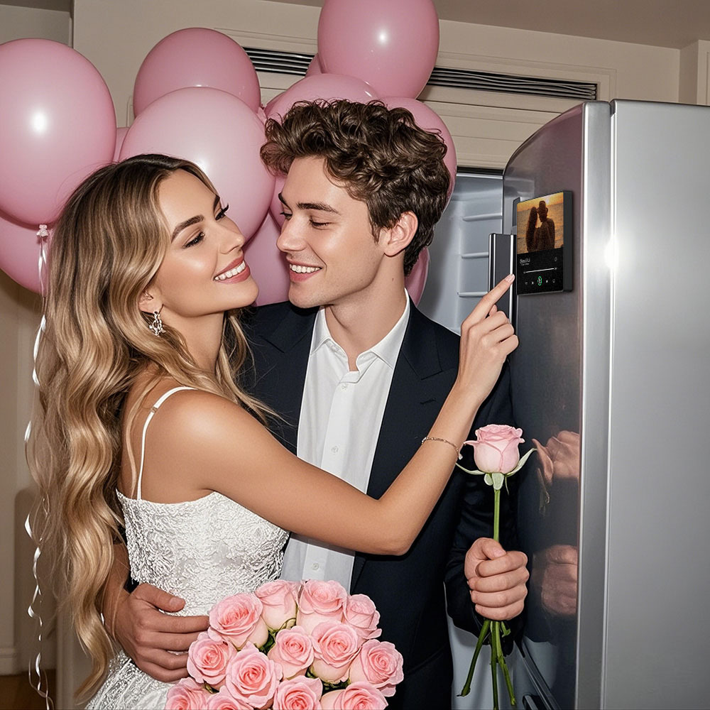 Aimant De Réfrigérateur Personnalisé Avec Musique Et Photo, Fridgebeats Pro Prend En Charge La Connectivité Bluetooth, Cadeau D'anniversaire Pour Couple - Fridgebeatsfr