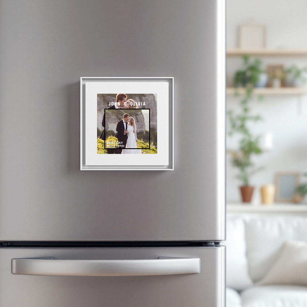 Aimant De Réfrigérateur Musical Personnalisé, Cadre Photo Personnalisé, Possibilité De Personnaliser 1 À 6 Cadres Et Chansons Pouvant Jouer De La Musique, Cadeaux De Mariage Pour Elle - Fridgebeatsfr