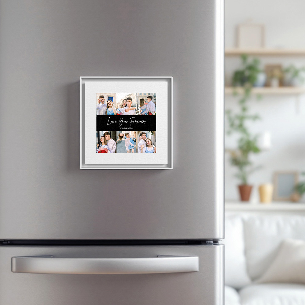 Aimant De Réfrigérateur Personnalisé Avec Musique Et Photos, Personnalisable Avec 1 À 6 Cadres Et Chansons - Fridgebeatsfr