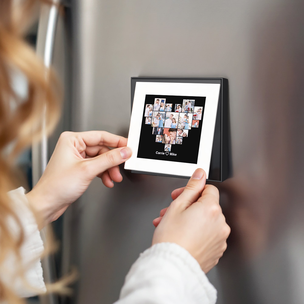 Aimant De Réfrigérateur Personnalisé Avec Musique Et Photos, Personnalisable Avec 1 À 6 Cadres Et Chansons - Fridgebeatsfr