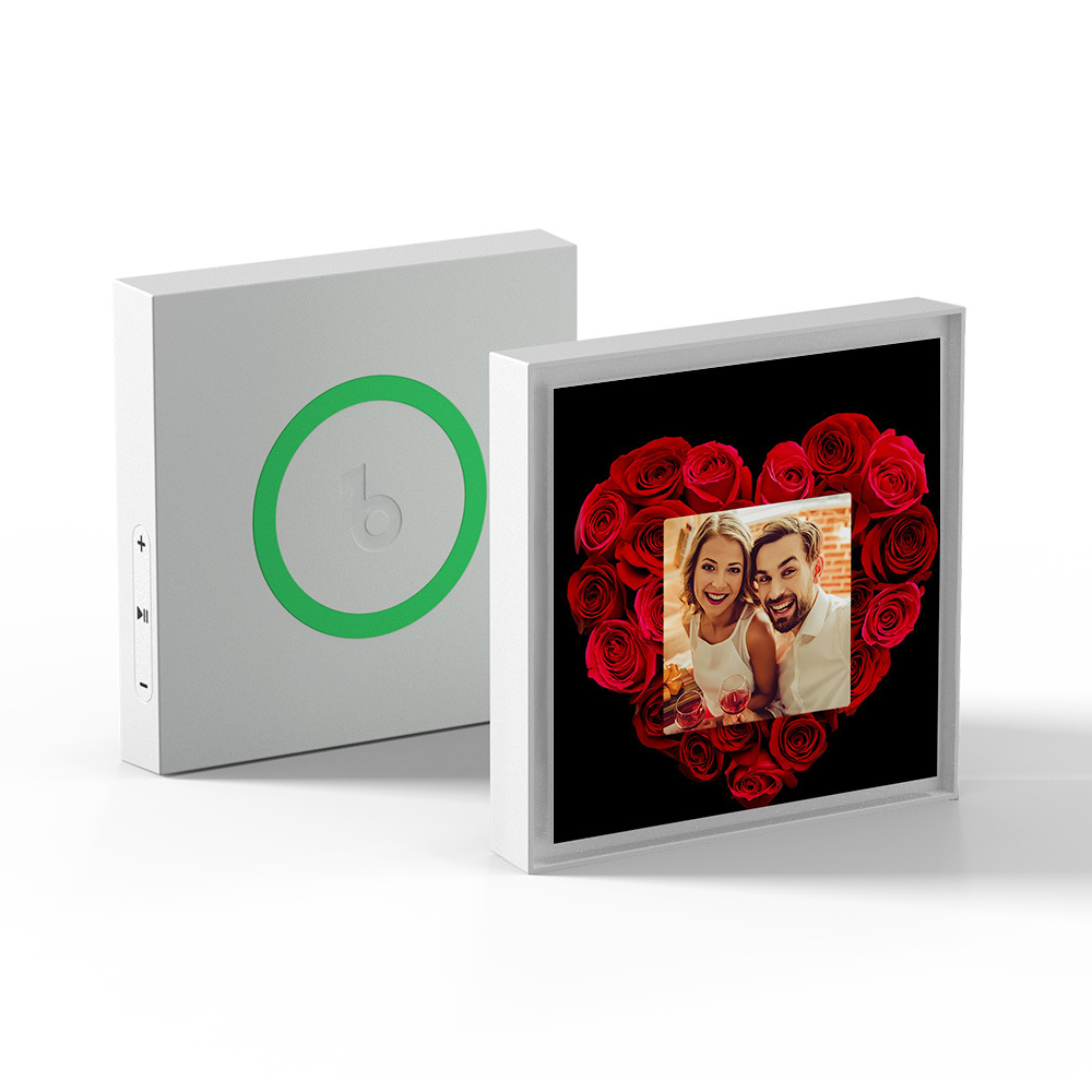 Aimant De Réfrigérateur Personnalisé Avec Musique Et Photo. Possibilité De Personnaliser 1 À 6 Cadres, Œuvres D'art Et Chansons. Aimant De Réfrigérateur Rose. - Fridgebeatsfr