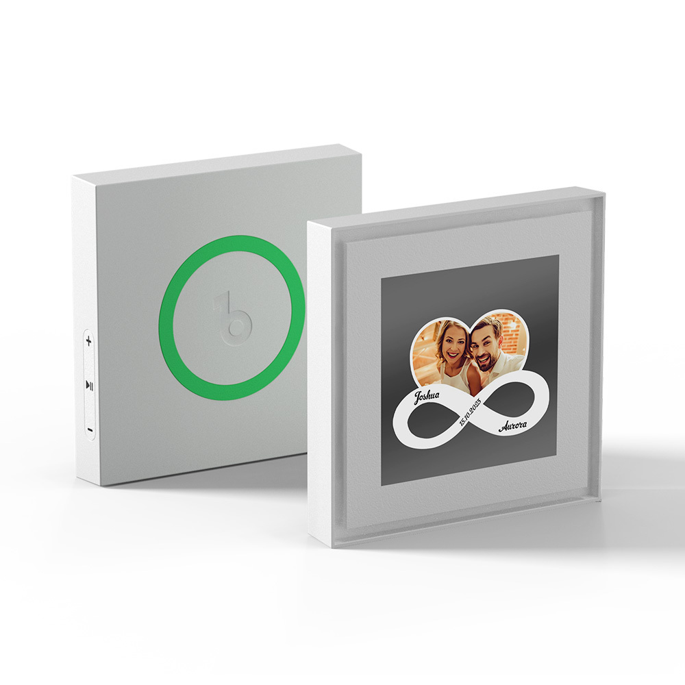 Aimant De Réfrigérateur Personnalisé Pour Musique Et Photos, Personnalisable Avec 1 À 6 Cadres, Illustrations Et Chansons, Symboles Infinis, Amour Infini, Fond Noir Multiple - Fridgebeatsfr