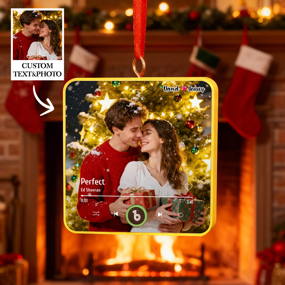 Aimant De Réfrigérateur Musical Personnalisé Avec Photo, Boîte À Musique, Enregistrement Vocal Personnalisé, Cadeau Souvenir Pour Couple, Cadeau De Noël - Fridgebeatsfr