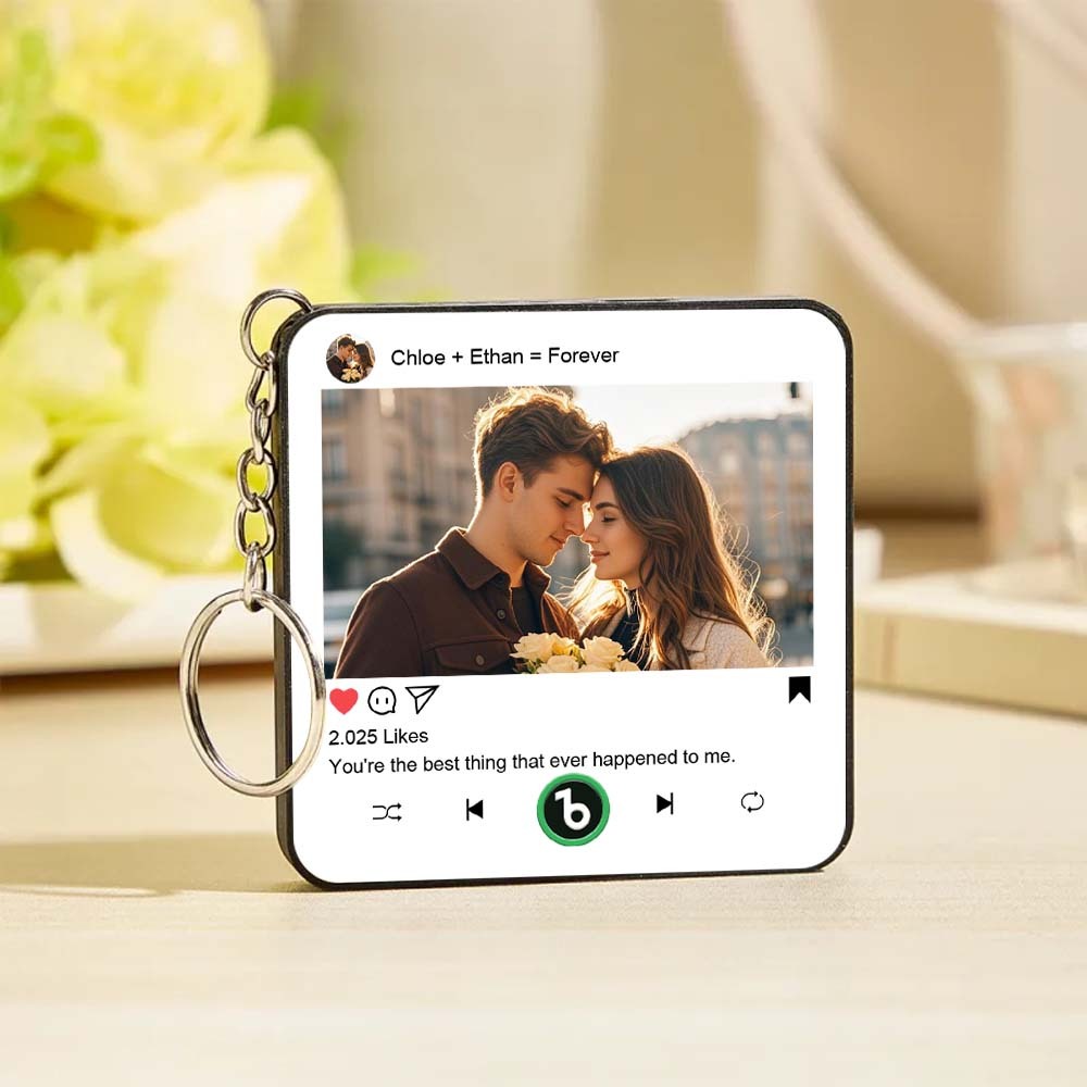Porte-clés Magnétique Personnalisé Pour Réfrigérateur Avec Mini Musique, Cadeau Pour Elle Et Lui, Photo Personnalisée, Cadeau Unique Pour Anniversaire - Fridgebeatsfr