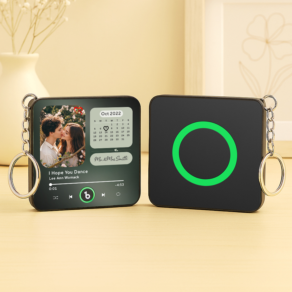 Porte-clés Magnétique Personnalisé Pour Réfrigérateur Avec Mini Musique, Calendrier Photo Personnalisé, Avec Musique Et Chanson, Cadeau D'anniversaire Pour Couple - Fridgebeatsfr