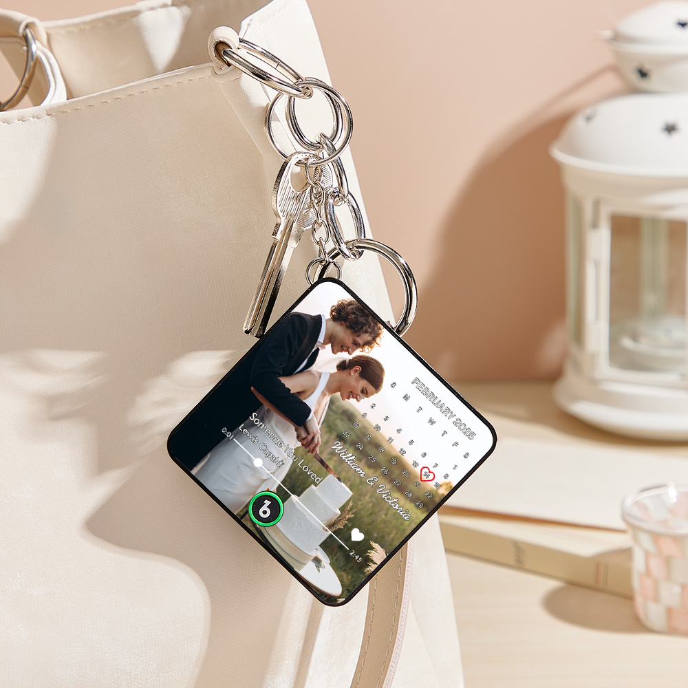 Porte-clés Magnétique Pour Réfrigérateur Avec Mini-boîte À Musique Photo Personnalisée, Cadeau De Mariage Pour Elle, Cadeau D'anniversaire Pour Couple - Fridgebeatsfr