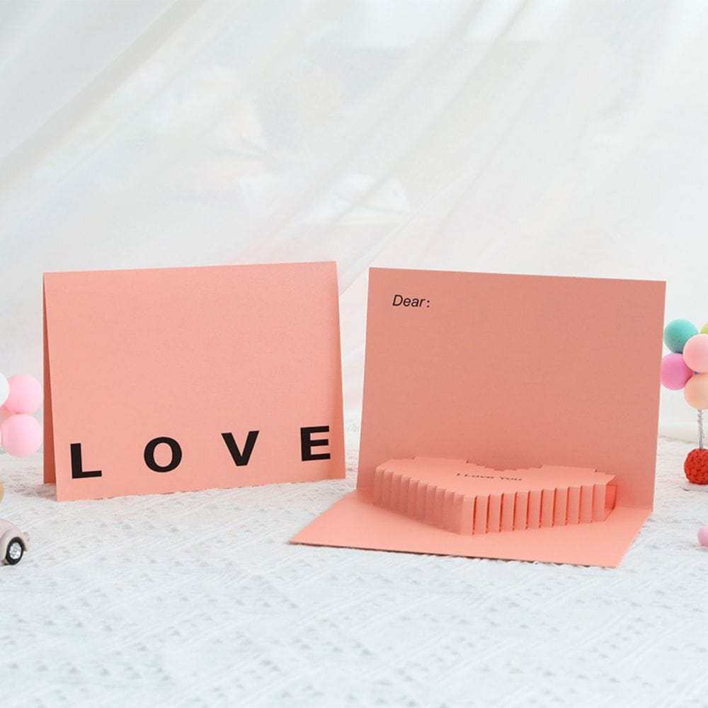 Carte Pop Up Créative 3d Pour La Saint-valentin, Carte De Vœux Pop Up Romantique Avec Cœur Rose - Fridgebeatsfr