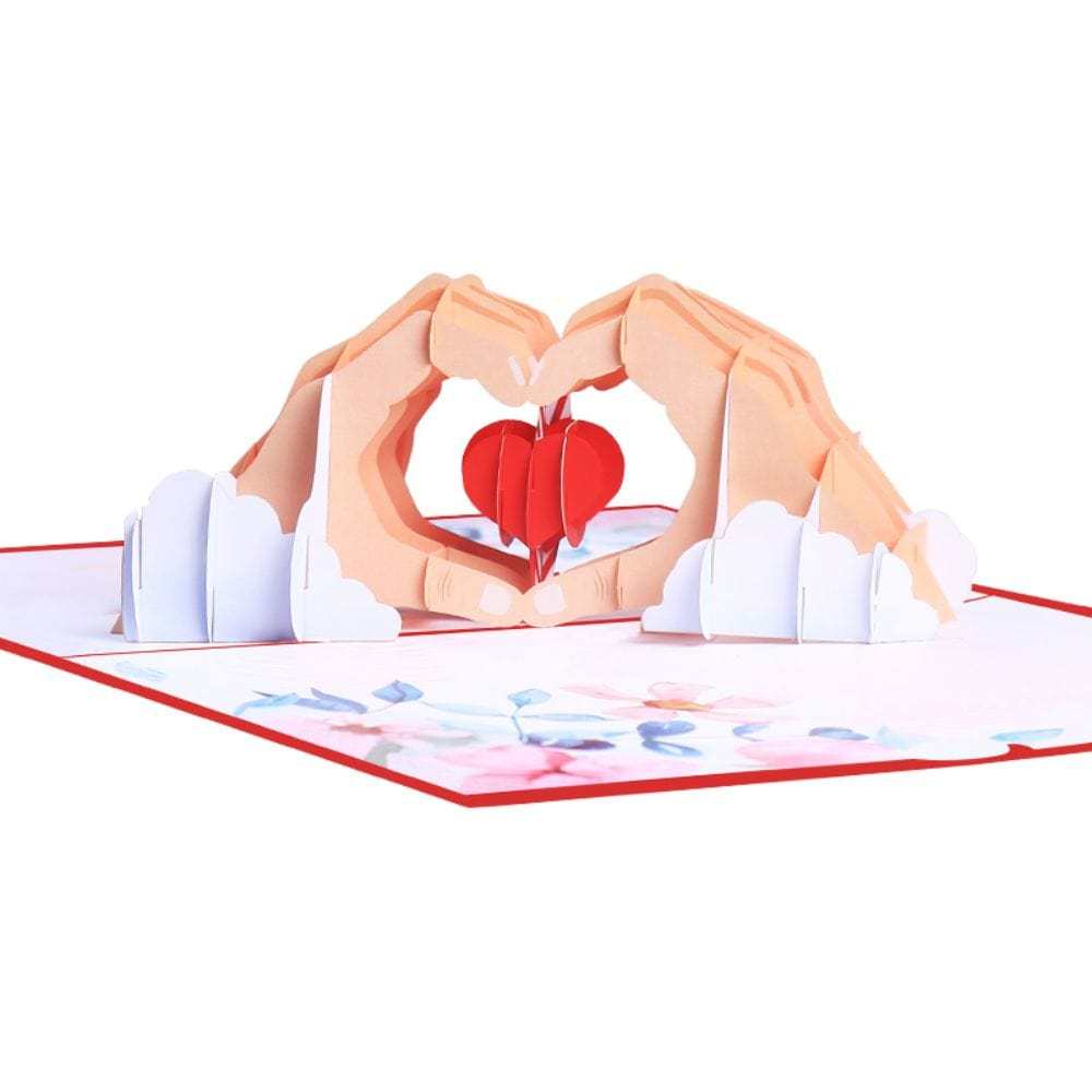 Carte Pop Up Créative 3d Pour La Saint-valentin, Carte De Vœux Pop Up Avec Amour Dans La Main - Fridgebeatsfr