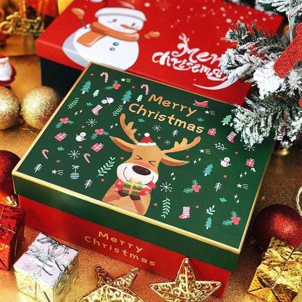 Boîte Cadeau De Noël Avec Couvercles Pour Emballer Des Cadeaux, 23 Cm X 18 Cm X 7 Cm - Fridgebeatsfr