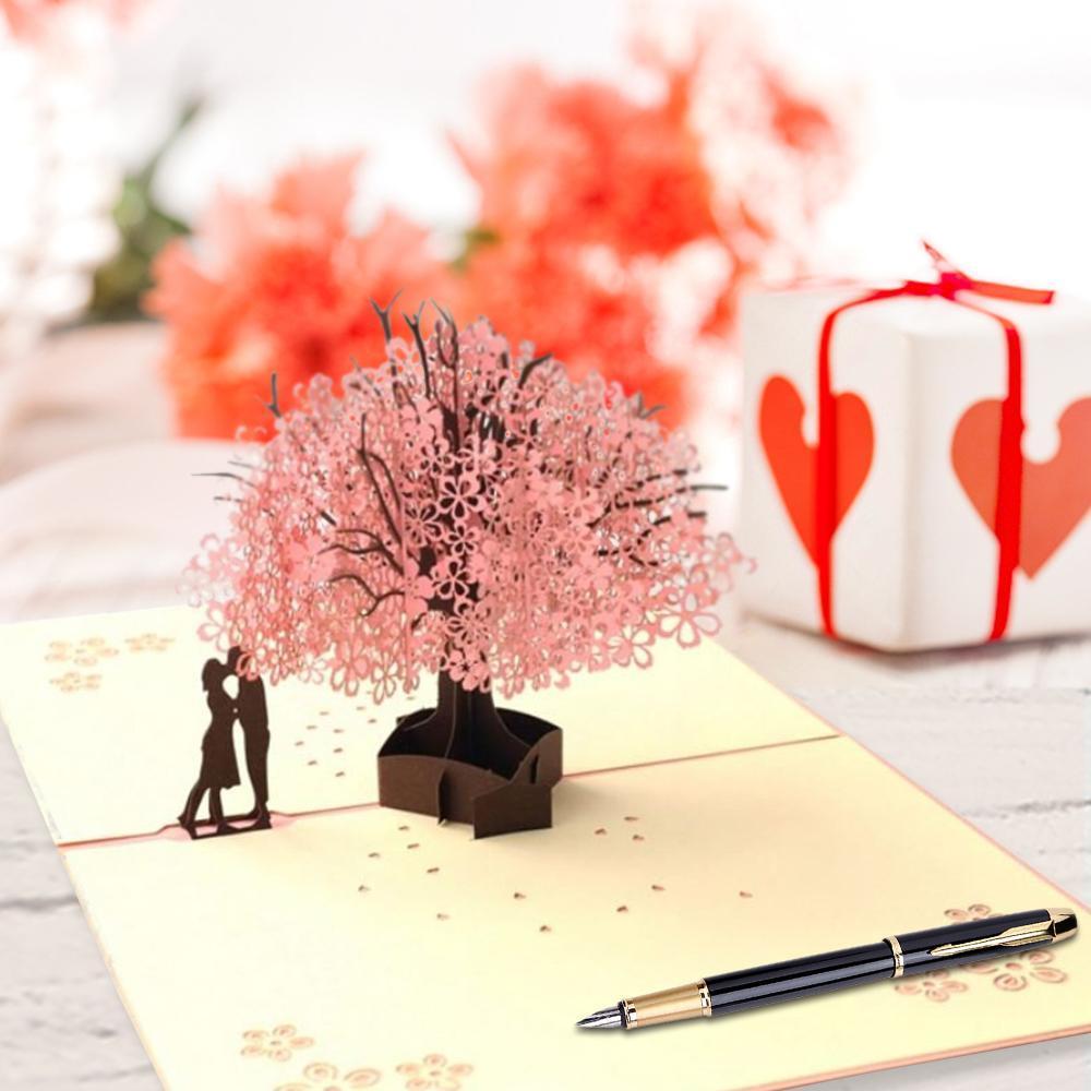 Cartes Pop-up De Saint-valentin, Cadeaux De Saint-valentin Pour Couple, Cœur Rose - Fridgebeatsfr