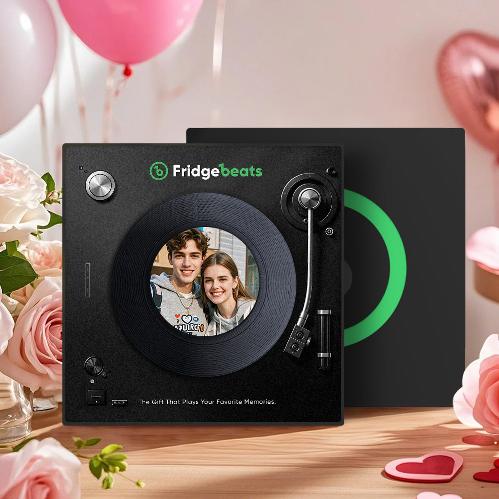 L'aimant De Réfrigérateur De Musique Et De Photo Personnalisé Prend En Charge La Personnalisation De 1 À 6 Vinyles - Fridgebeatsfr