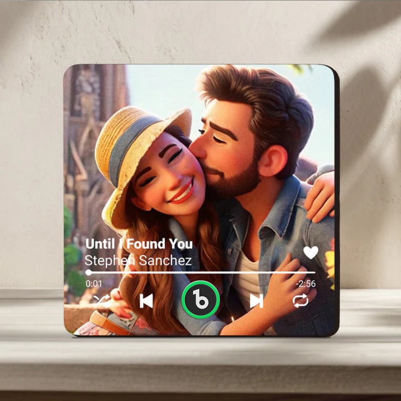 Aimant De Réfrigérateur Musical Personnalisé, Photo Personnalisée, Style Dessin Animé, Chanson, Aimant De Réfrigérateur Qui Peut Jouer Des Chansons, Cadeaux D'anniversaire, Cadeau D'anniversaire Pour Couple - Fridgebeatsfr