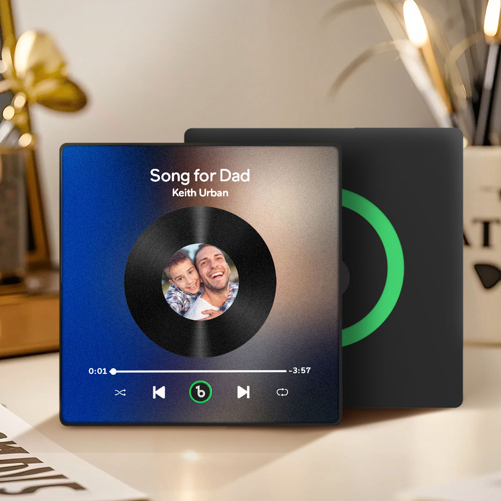 Aimant De Réfrigérateur Personnalisé Avec Musique Et Photo Fridgebeats Pro Compatible Bluetooth, Cadeau Pour Père