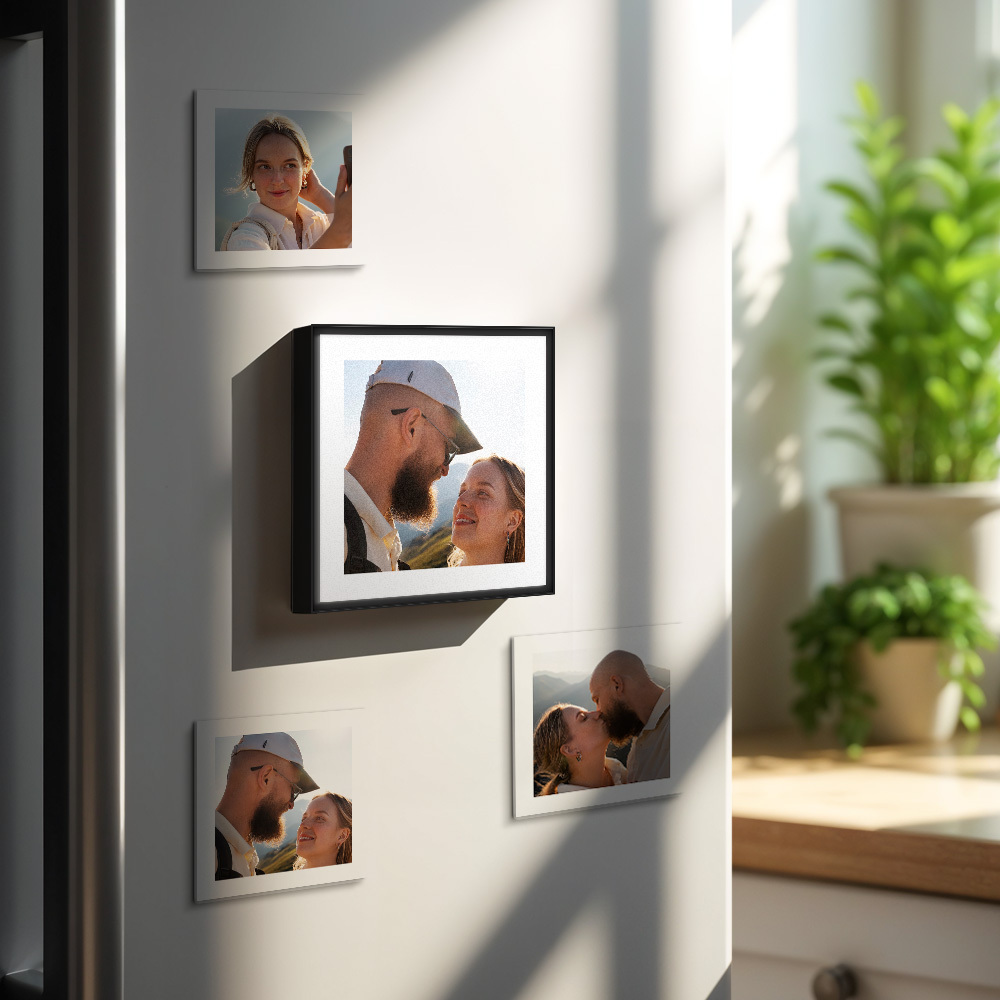 Aimant De Réfrigérateur Personnalisé Avec Musique Et Photo, Personnalisable Avec 1 À 6 Vinyles Et Chansons, Cadeau Pour Père - Fridgebeatsfr