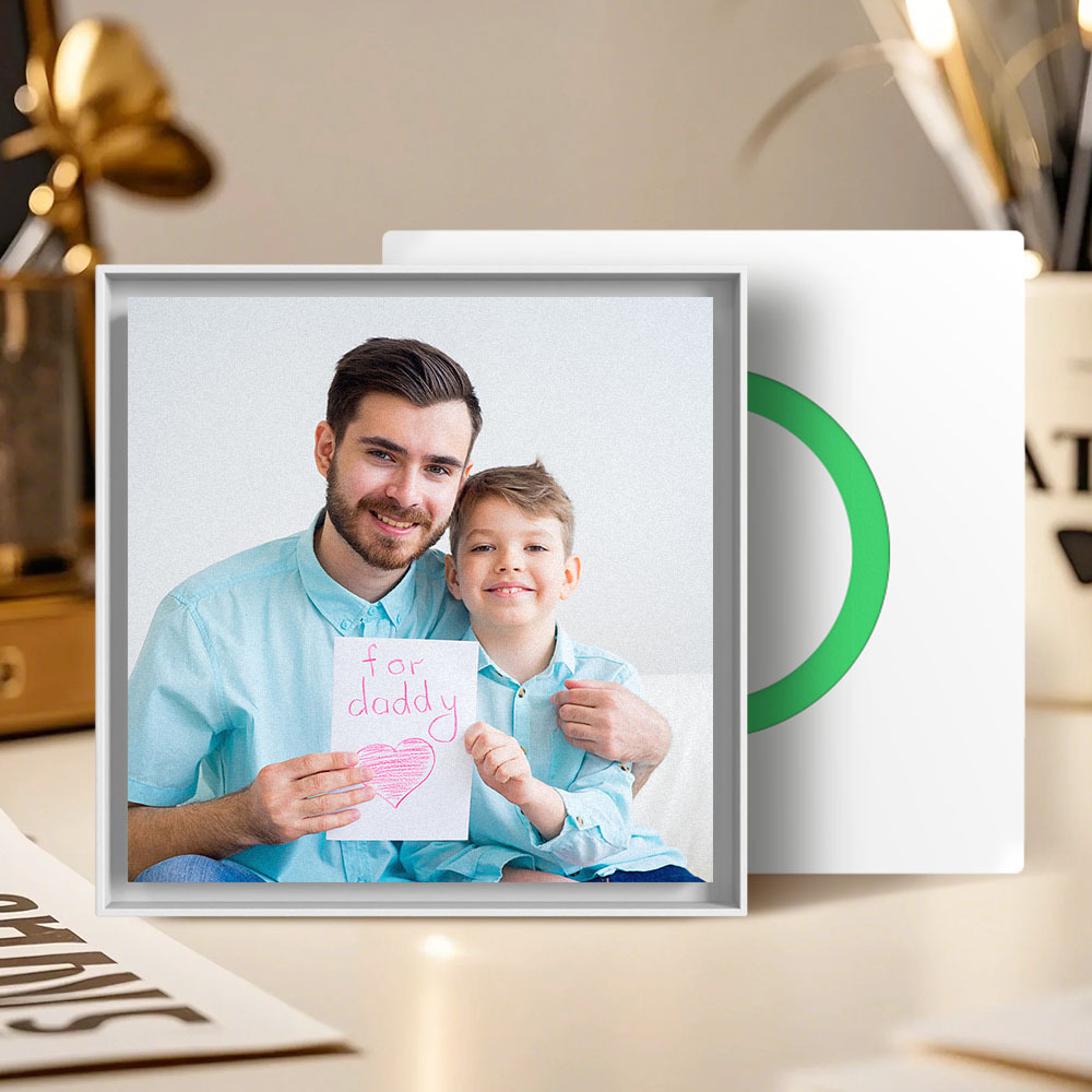 Aimant De Réfrigérateur Personnalisé Avec Musique Et Photo, Personnalisable Avec 1 À 6 Vinyles Et Chansons, Cadeau Pour Père - Fridgebeatsfr