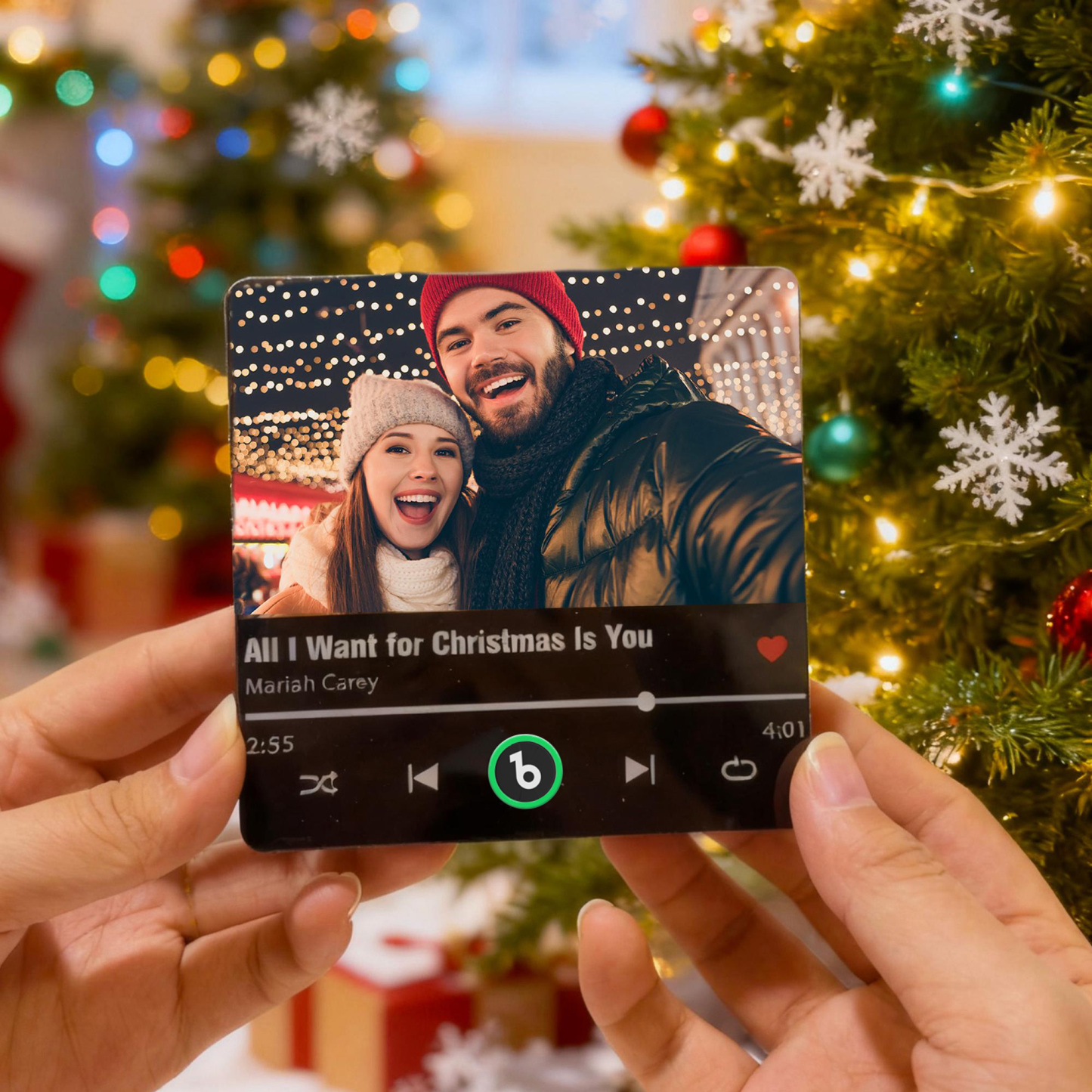 Aimant De Réfrigérateur Musical Personnalisé Avec Photo, Chanson Jouable, Souvenir, Cadeau De Noël Pour Amoureux - Fridgebeatsfr