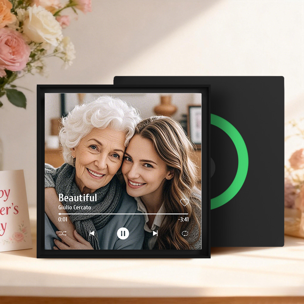 Aimant De Réfrigérateur Personnalisé Avec Musique Et Photo. Personnalisez 1 À 6 Images Et Chansons Avec Votre Photo. Cadeau Idéal Pour La Fête Des Mères.