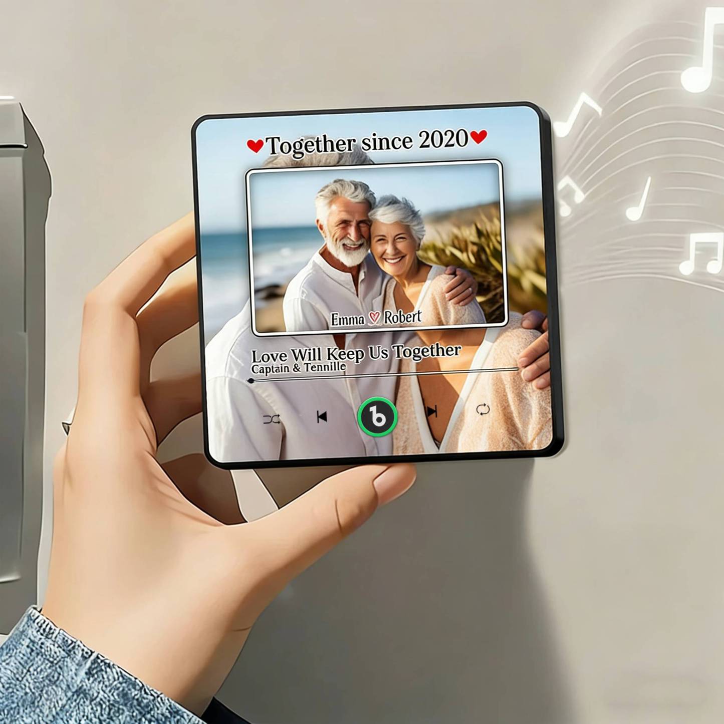 Aimant De Réfrigérateur Musical Personnalisé Avec Photo Et Chanson - Cadeau Idéal Pour La Saint-valentin Ou Un Anniversaire De Couple - Fridgebeatsfr