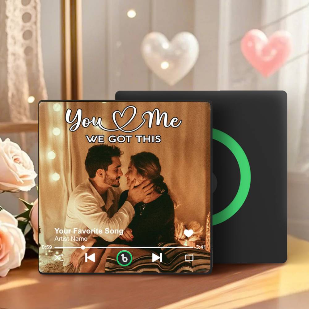 Aimant De Réfrigérateur Musical Personnalisé Couple Ensemble Télécharger Une Photo Aimant De Chanson Cadeaux Pour Couple