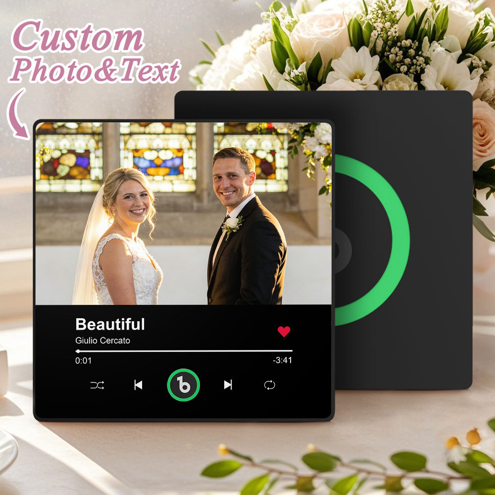 Personalized Photo Music Fridge Magnet Playable Song Keepsake Gift Wedding Gifts for Lover