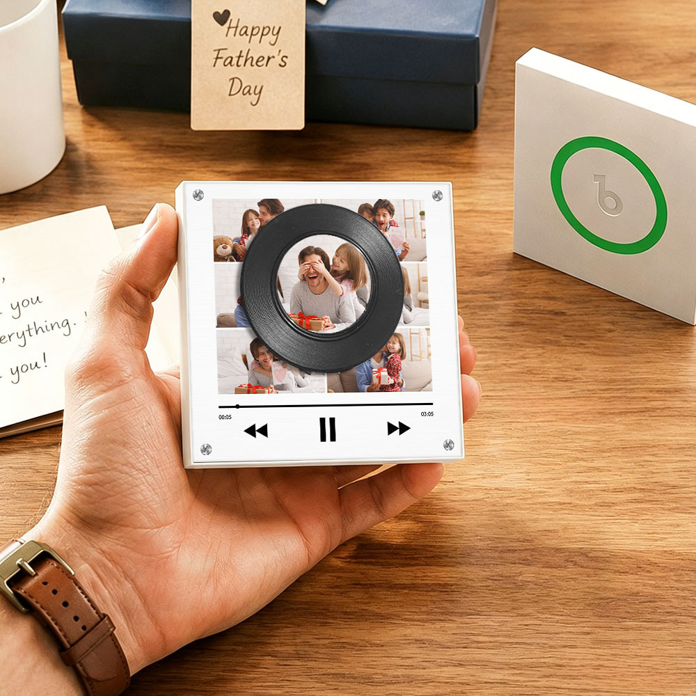 Personalized Vinyl Record Music Fridge Magnet – Custom Photo & Song Playback Magnet, Retro Music Wall Decor Gift for Fans - Fridgebeatsca