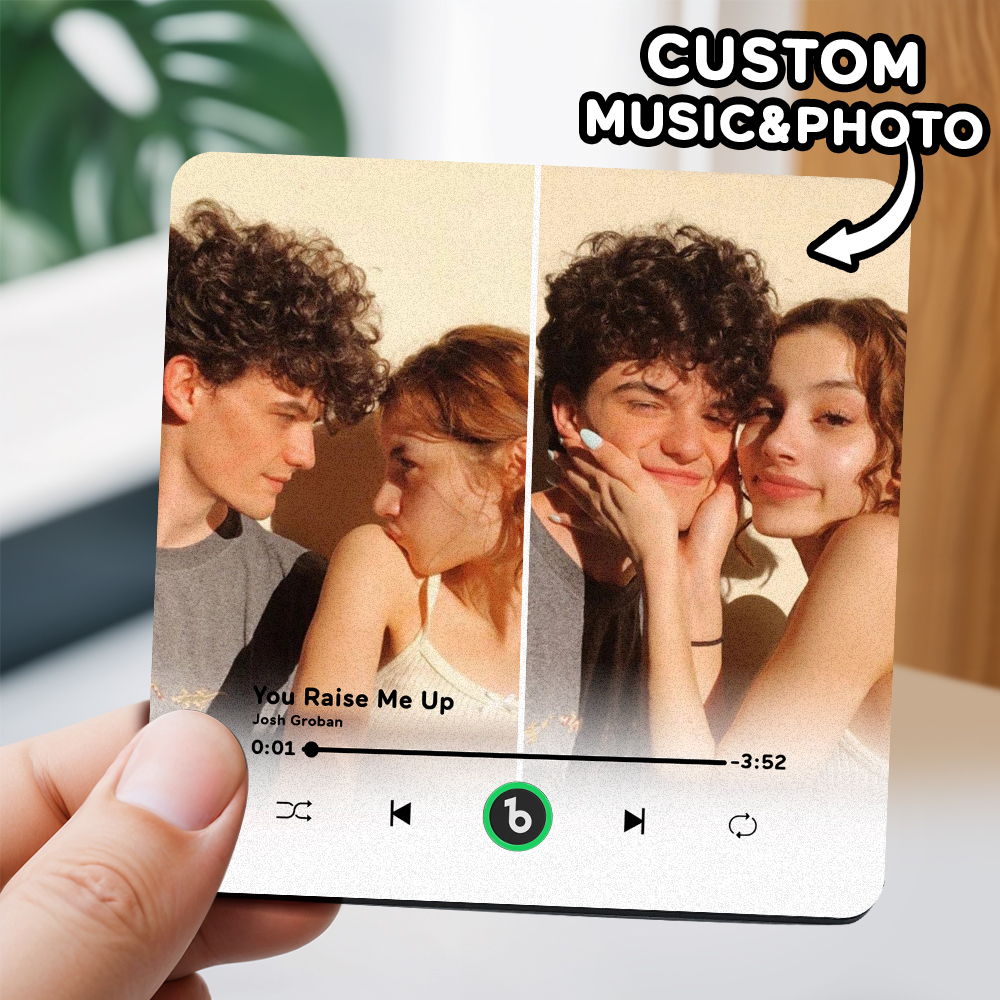 Custom Song Fridge Magnet Personalized 2 Photos Fridge Magnet Creative Gifts