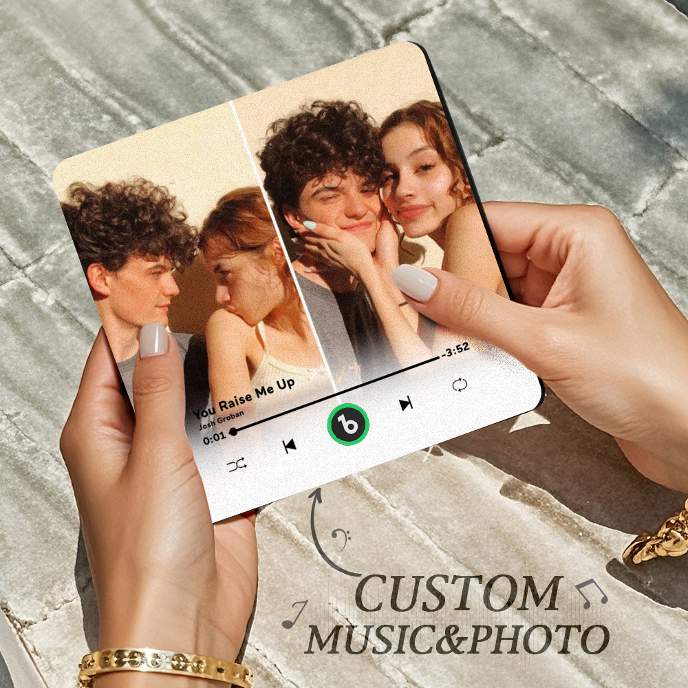 Custom Song Fridge Magnet Personalized 2 Photos Fridge Magnet Creative Gifts