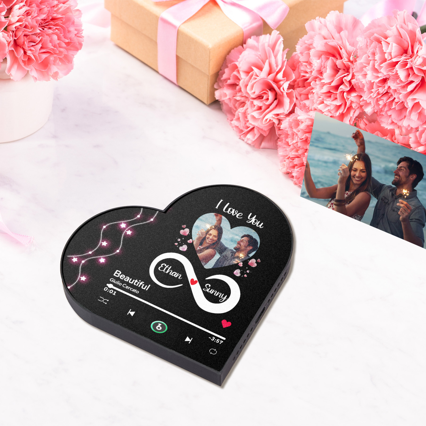 Personalized Heart-Shaped Music Fridge Magnet Forever Love Anniversary Gifts - Fridgebeatsca