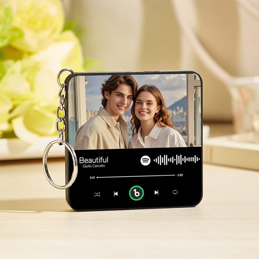 Custom Music Gift Mini Fridge Magnet Keychain Custom Photo Music Box Play Song Valentine Gift For Her Photo Music Magnet Keychain Anniversary Gifts for Couple - Fridgebeatsca