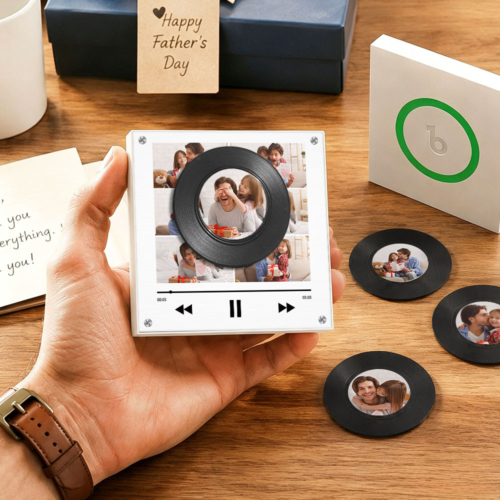 Personalized Vinyl Record Music Fridge Magnet – Custom Photo & Song Playback Magnet, Retro Music Wall Decor Gift for Fans - Fridgebeatsca