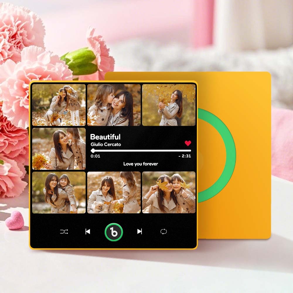 Custom Music Photo Fridge Magnet Collage Fridge Magnet Personalized Photo Song Magnet That Can Play Music Mother's Day Gift - Fridgebeatsca