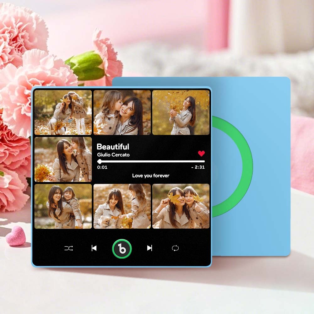 Custom Music Photo Fridge Magnet Collage Fridge Magnet Personalized Photo Song Magnet That Can Play Music Mother's Day Gift - Fridgebeatsca