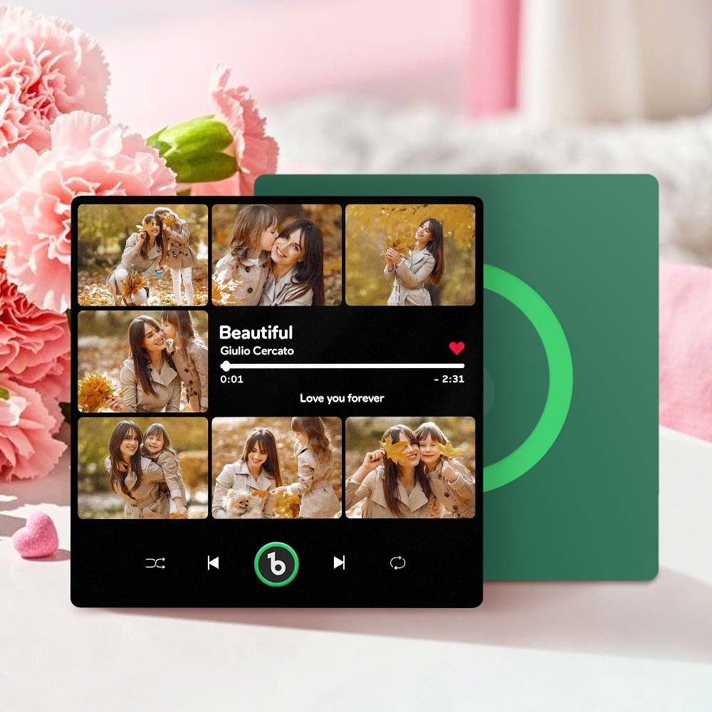 Custom Music Photo Fridge Magnet Collage Fridge Magnet Personalized Photo Song Magnet That Can Play Music Mother's Day Gift - Fridgebeatsca