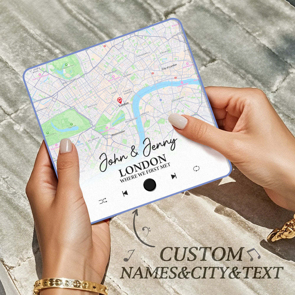 Customized Album Fridge Magnet Custom Where it all Began City Map Music Magnets Can Play Songs Anniversary Gifts