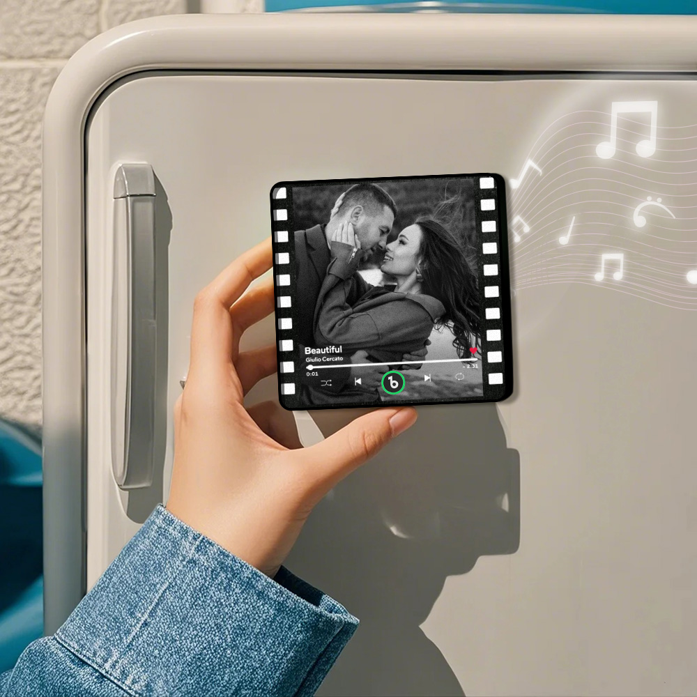 Custom Music Fridge Magnets Vintage Movie Colorful Frame Album Fridge Magnet Can Play Songs Halloween Gift for Couples