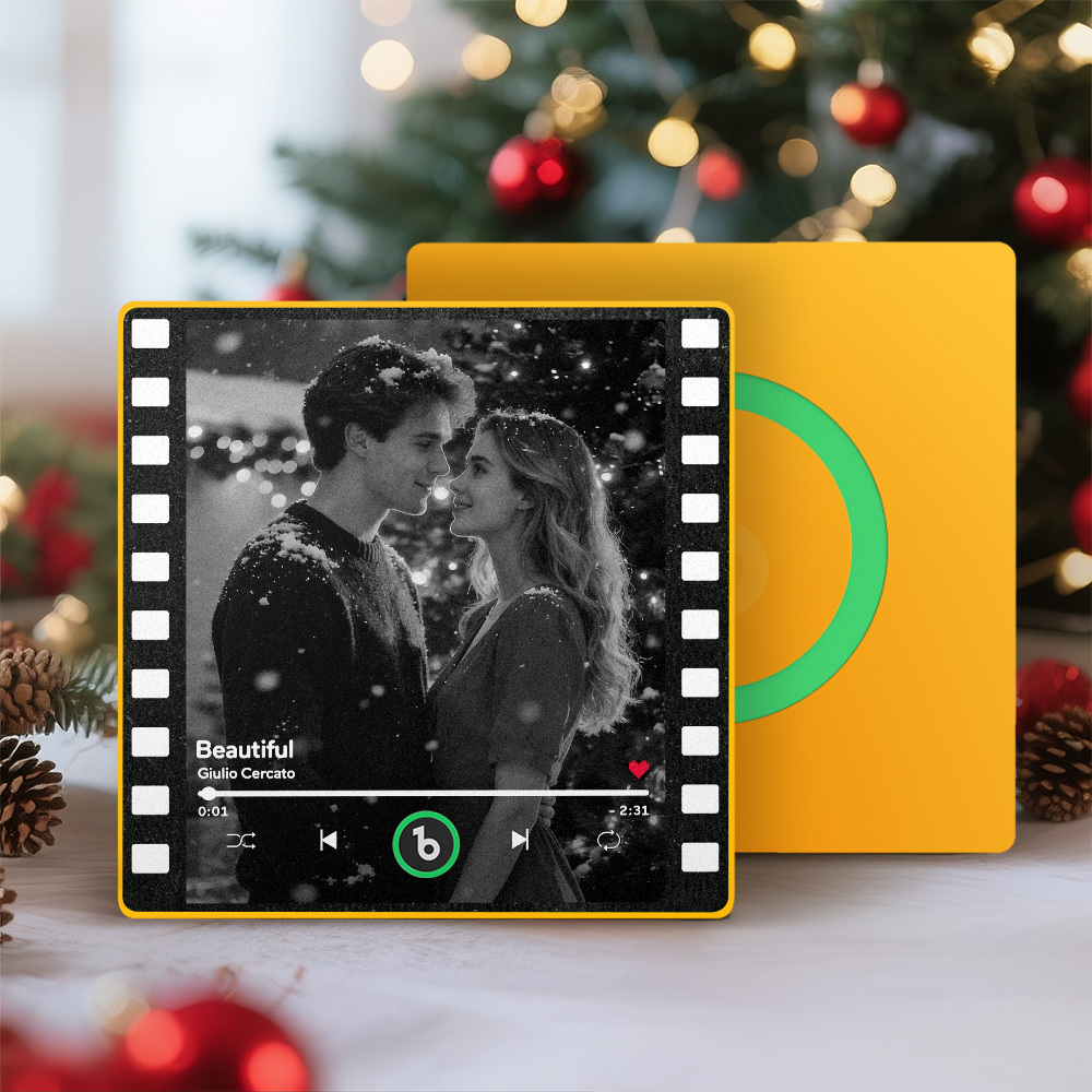 Custom Music Fridge Magnets Vintage Movie Colorful Frame Album Fridge Magnet Can Play Songs Christmas Gift for Couples - Fridgebeatsca