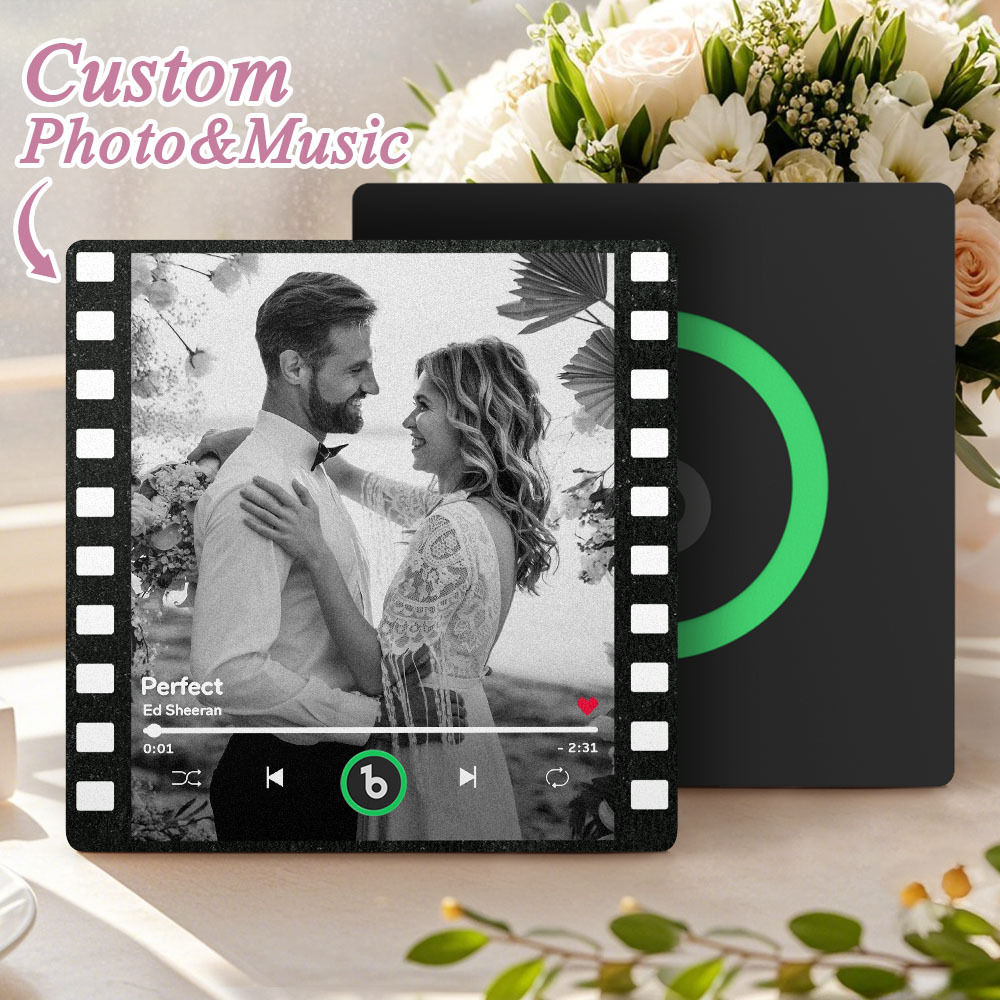 Custom Music Fridge Magnets Vintage Movie Colorful Frame Album Fridge Magnet Can Play Songs Wedding Gift for Couples - Fridgebeatsca