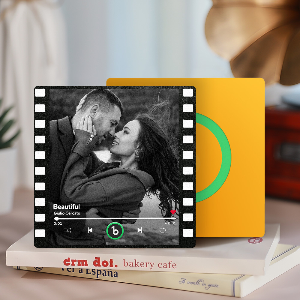 Custom Music Fridge Magnets Vintage Movie Colorful Frame Album Fridge Magnet Can Play Songs Gift for Couples - Fridgebeatsca