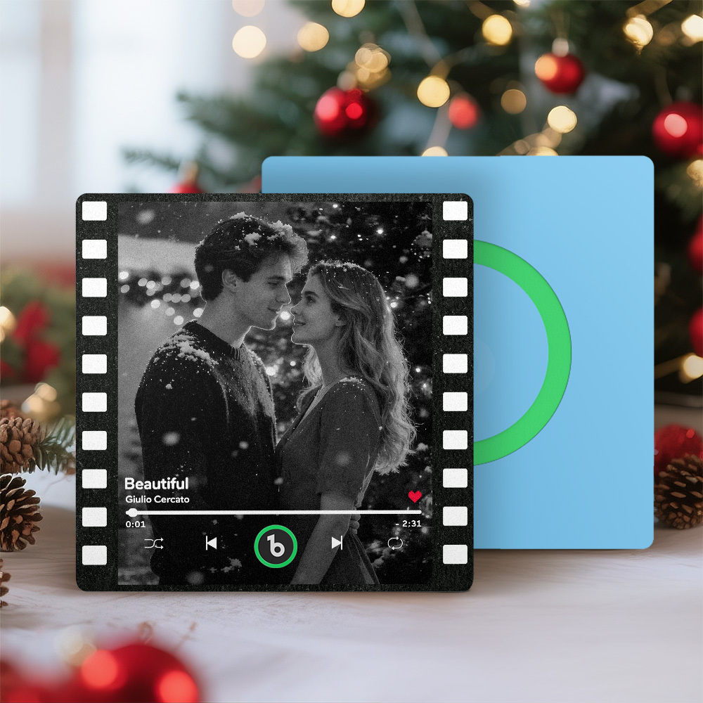 Custom Music Fridge Magnets Vintage Movie Colorful Frame Album Fridge Magnet Can Play Songs Christmas Gift for Couples - Fridgebeatsca